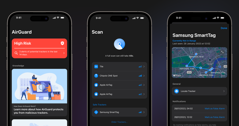 AirGuard for iOS - Protection against Unwanted Tracking